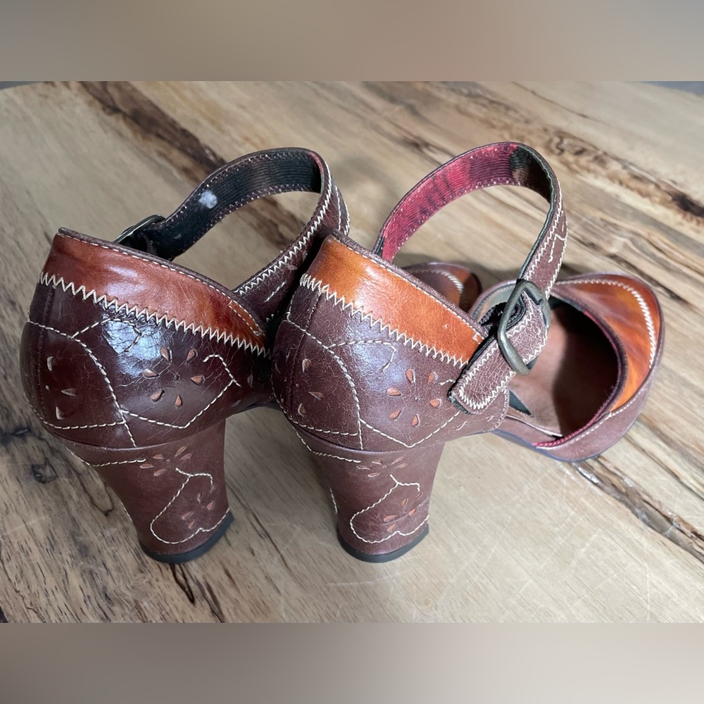 Kenzie brown leather heels